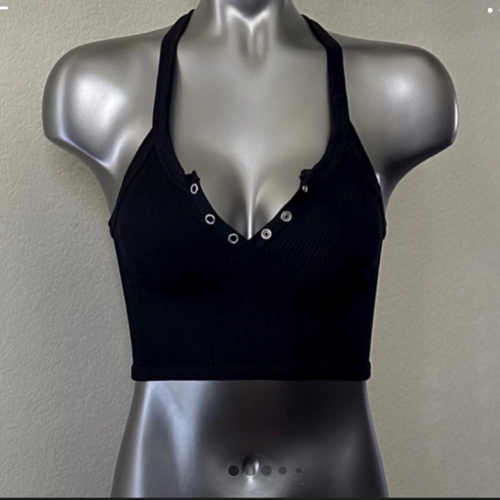 NWT FREE PEOPLE BLACK CROP Tank S